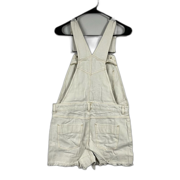 NWT We The Free Off White Sunkissed Shortfall Denim Overalls Size 8 - Picture 4 of 6
